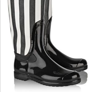 Dolce&Gabanna striped patent rainboots
